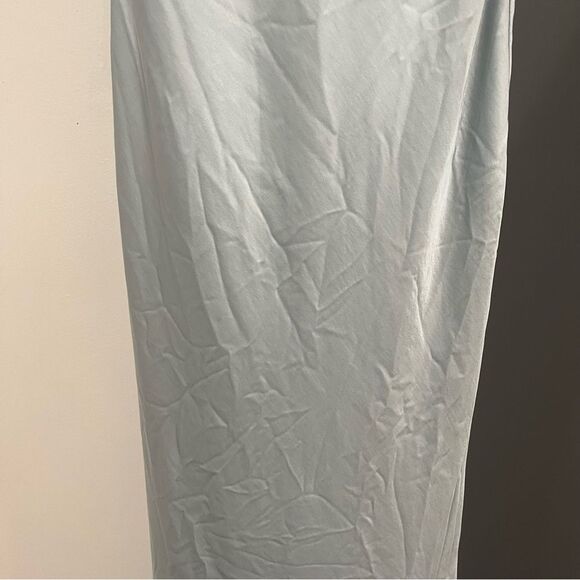 NWT Lovers and Friends Maxi Dress Alani Light Blue Satin Gown Wedding Guest sz S - Picture 5 of 10